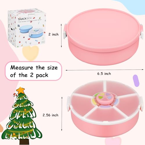 Kids' Rotating Snack Container Set (Pink 2 Pack)