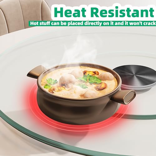 22.8" Lazy Susan for Table Top Tempered Glass Rotating Serving Tray for Dining Table (22.8in (58cm))