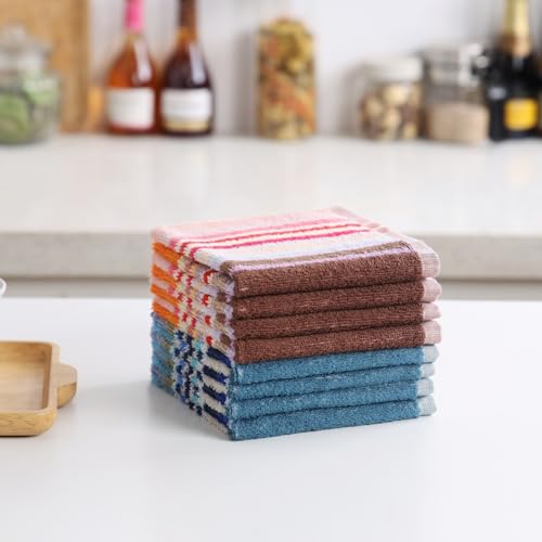Dish Cloths for Washing Dishes (Wide Stirpe / 12x12 inch)