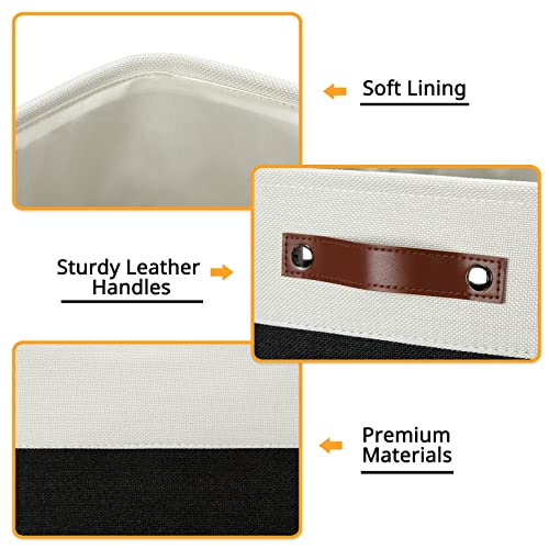 Storage Baskets (White&Black / L-13"x 13"x 13")