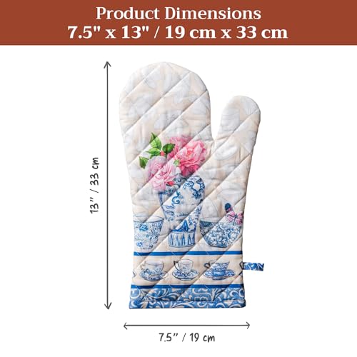 Maison d'Hermine Oven Gloves 100% Cotton Oven Mitt (017 - Canton / 7.5" x 13" (Oven Mitt))