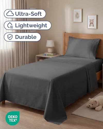 Twin Size 3 Piece Sheet Set (07 - Charcoal / Twin)