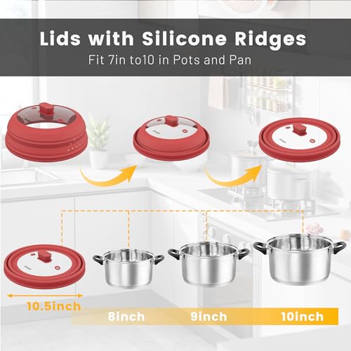 Microwave Splatter Cover (Red / 10.8 inch)