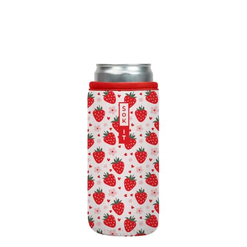 CanSok Sleeve for Beer & Soda Insulated Neoprene Cover (Berry Sweet / 12oz Slim Can Sleeve)