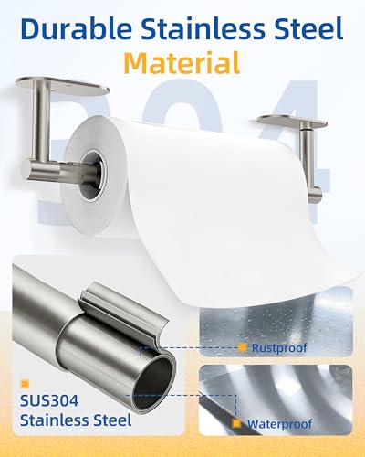 Paper Towel Holder Under Cabinet (Sliver / One Hand Tear - Oval)