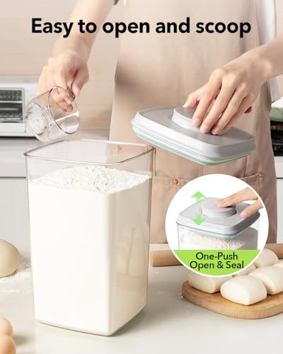 Airtight Food Storage Container with Pop Lid & 130ml Scoop (4 Count)