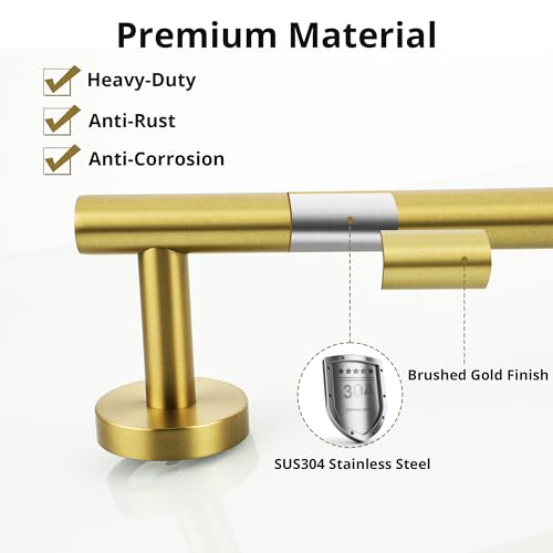 Towel Racks for Bathroom 29 Inch (Brushed Gold / 31.5" (29" Hanging Length))