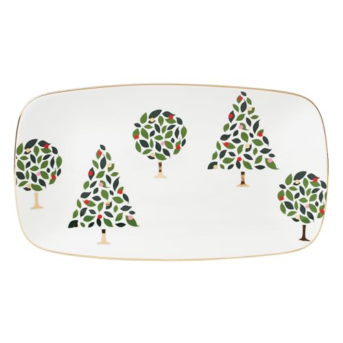 Evergreen Porcelain Christmas Serving Tray (Hors D'Oeuvres Tray)