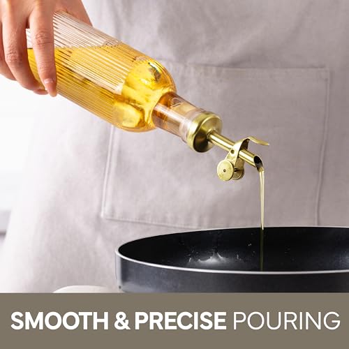 Glass Olive Oil Bottle Dispenser (Fluted / Brown)