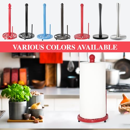 Cast Iron Paper Towel Holder (Red Mistletoe Base)