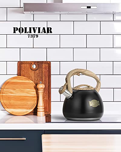 POLIVIAR Tea Kettle (2.7 Quarts / Black Ti-N)