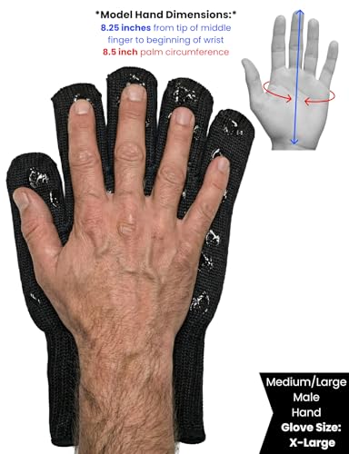 Grill Armor Oven Gloves with Fingers (X-Large Long Cuff / Black)