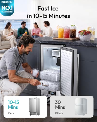 Under Counter Nugget Ice Maker Machine (Silver-)