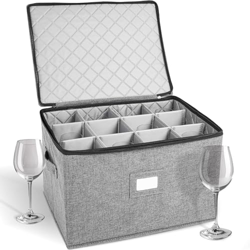 Wine Glass Storage Case (Gray / 1 Pack Wine Glass Storage)