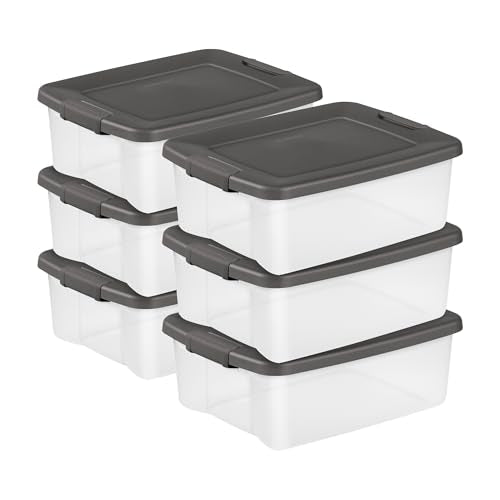 ShelfTote Clear Plastic Storage Bins (25 Quart Tote / 6 Pack)