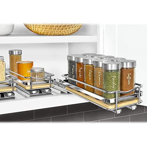lite™ Pull Out Spice Organization for Cabinets (Wood / 4-1/4" - 1 Tier)
