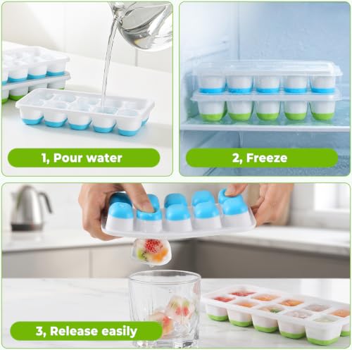 Silicone Ice Cube Tray (4 Blue)