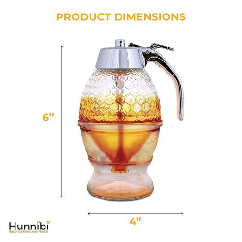 8oz No Drip Glass Honey Dispenser with Plastic Top (Plastic Top)