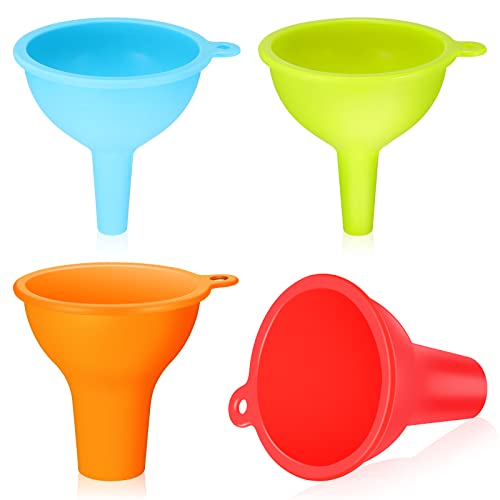 Silicone Funnels 4 Pieces Wide Mouth Funnel Small and Large
