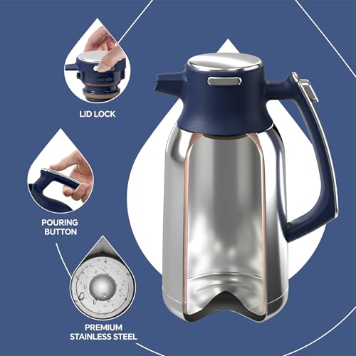 Thermal Coffee Carafe 68oz (Navy Blue / 68 Ounces)