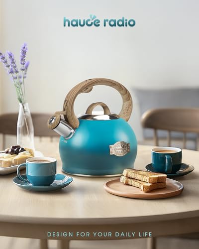 2.1 Qt Whistling Tea Kettle for Stovetop with Heat (Dark Blue)