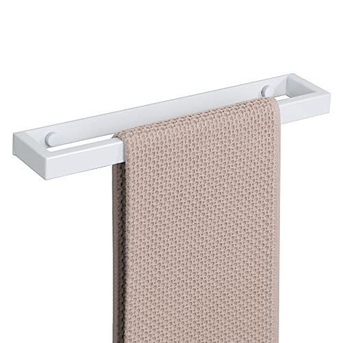 Hand Towel Holder Towel Bar for Bathroom Wall Mounted 12 Inch (White / 12-Inch)