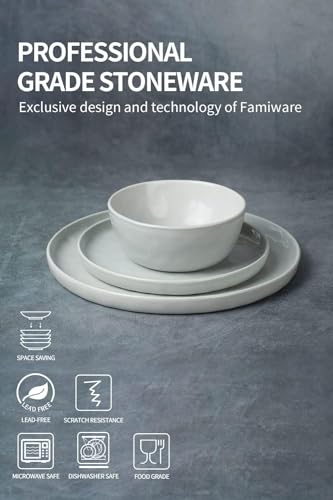 Mars Stoneware Dinnerware Set for 8 (White / Set(24pcs))