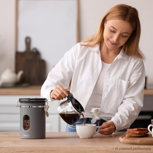 Coffee Canister with Window (Grey / 22 oz)