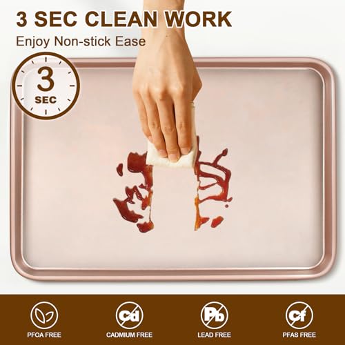 Baking Sheet Pan Set of 2 (15x10x1 inch Set / Rose Gold)