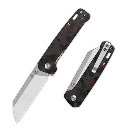 Penguin V2 Folding Pocket Knife (Red Shredded CF Overlay)