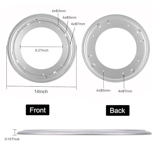 14Inch Round Lazy Susan Turntable Bearing Plate (14IN-Silver-1Pcs)
