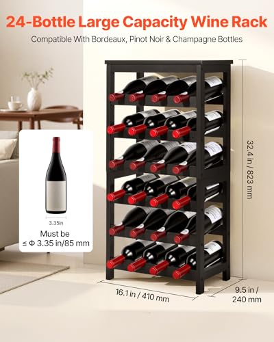 24 Bottle Detachable Wine Rack (Black / 24 Bottle)