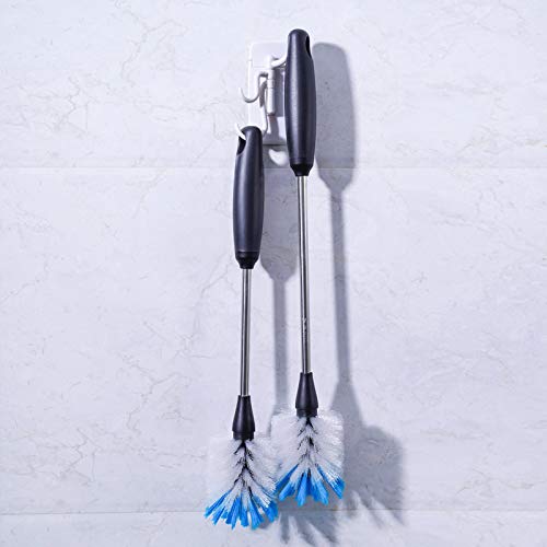 Stainless Steel Bottle Brush with Replaceable Head (White / 13-15 Inch (Pack of 2))
