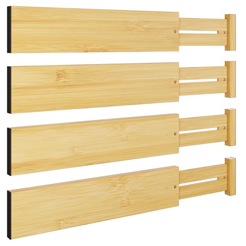 Bamboo Expandable Drawer Dividers (Natural / 3''H, 13.3''-19''L)