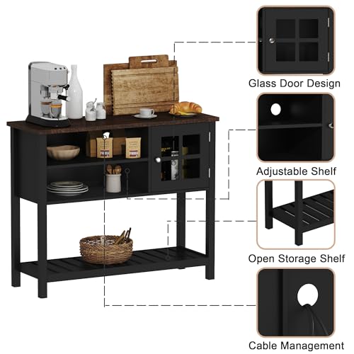 Farmhouse Coffee Bar Cabinet (Black)