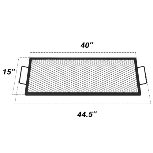 Heavy Duty Rectangular Fire Pit Grill Grate with X (40-INCH)