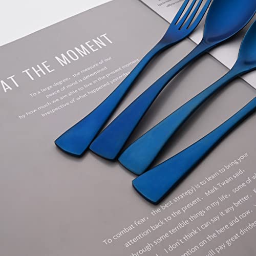 Luxury 18 10 Stainless Steel Matte Blue Flatware Set (1 / Blue)