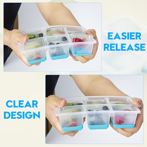 Silicone Ice Trays with Lids for Freezer (2 Count)