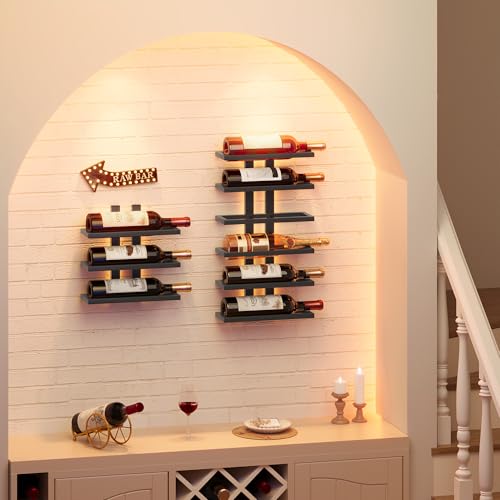 6 Tier Wall Mount Wine Rack (1 Pack (6 Bottles) / Black)
