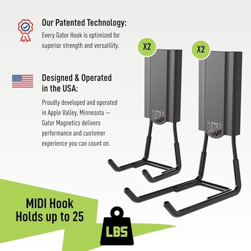MIDI 2.5 & 4" Open Hooks (2.5" & 4" - Black - 4 Pack / Open Hooks)