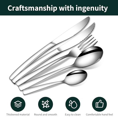 20 Piece Silverware Set for 4 with Steak Knives