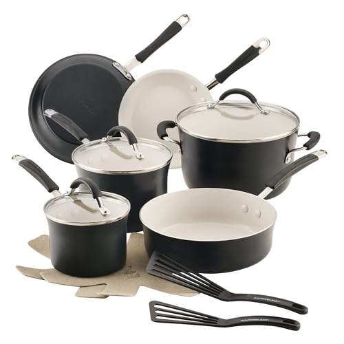 Cucina Ceramic Nonstick Pots and Pans Set (Peppercorn / 13 Piece Ceramic)