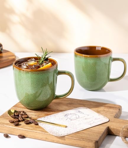 Ceramic Coffee Mugs Set of 6 (Sage Meadow Green / set of 6)