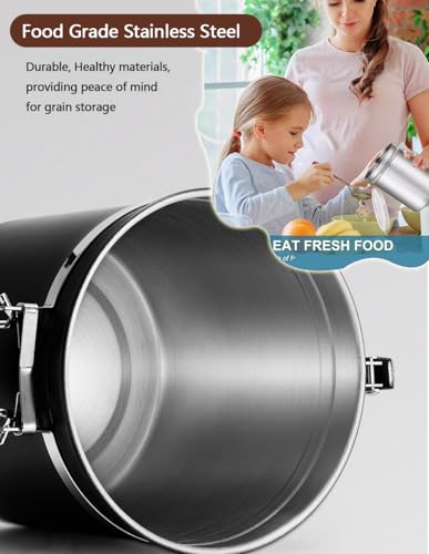 Stainless Steel Food Container with Clear Lids Airtight Storage Container Stackable Small Canisters Kitchen Pantry Storage for Cereal (1.2L Black)