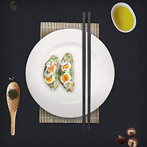 10 Pairs Fiberglass Chopsticks (black bamboo texture)