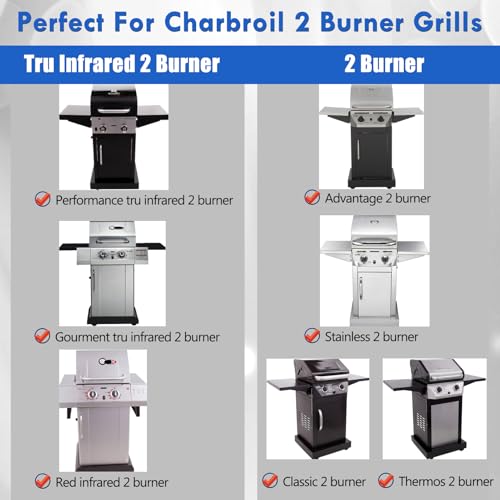 G460-0500-W1 Cooking Grate Grill Replacement Parts for Char Broil Grill Grates 463672016 463645015 463251414 463633316 463642116 463672416 463650413 Charbroil 2 Burner Grill Replacement Grates (16 15/16 x 16 5/8" for Charbroil)