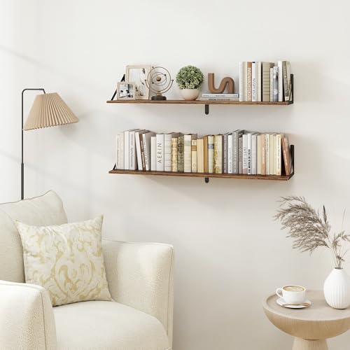 Deep Floating Shelves for Wall (Rustic Brown / 36 Inch)