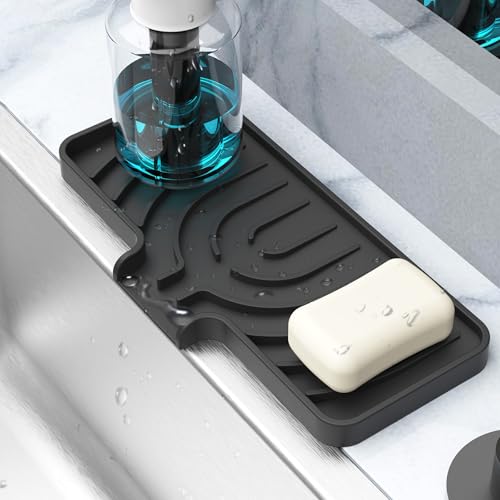 Sponge Holder for Kitchen Sink (Black / 10"x 4")