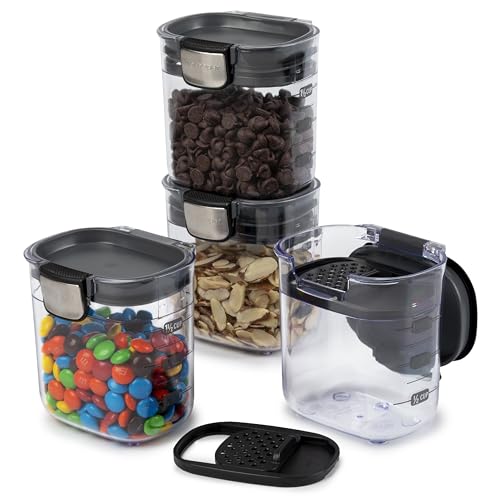 PKS 401 1.5 Cup Mini Prokeeper+ Airtight Silicone Seal Storage Container Great For Spices & Baking Acessories (4- Piece)
