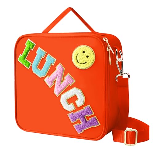 Insulated Lunch Bag With Adjustable Shoulder Strap (Orange)
